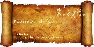 Kazinczi Éva névjegykártya