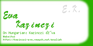 eva kazinczi business card